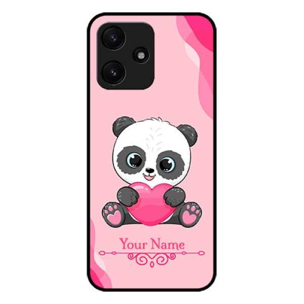 Poco M6 Pro 5G Custom Glass Mobile Case - Cute Panda Design