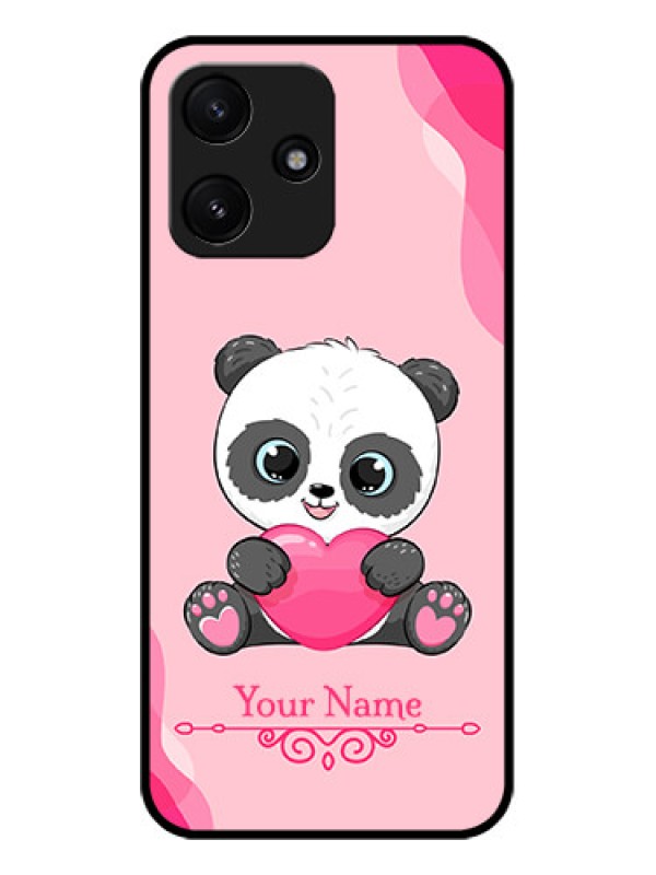 Custom Poco M6 Pro 5G Custom Glass Mobile Case - Cute Panda Design