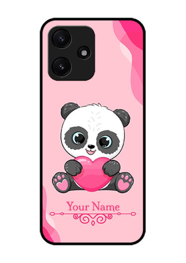 Poco M6 Pro 5G Custom Glass Mobile Case - Cute Panda Design