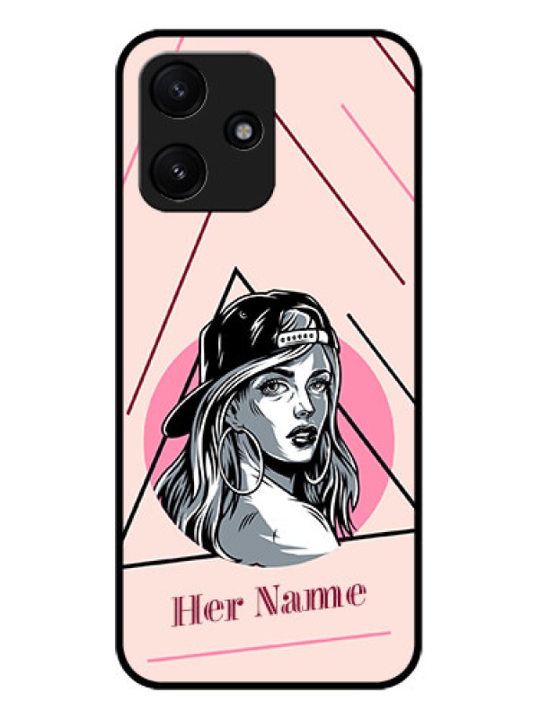 Custom Poco M6 Pro 5G Personalized Glass Phone Case - Rockstar Girl Design