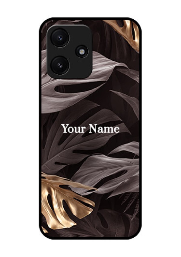 Poco M6 Pro 5G Personalised Glass Phone Case - Wild Leaves digital paint Design