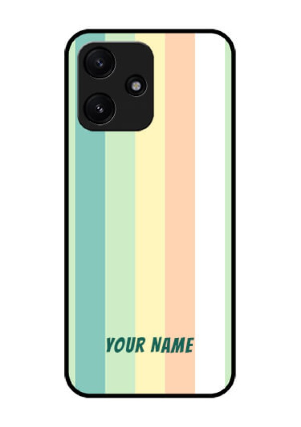 Poco M6 Pro 5G Photo Printing on Glass Case - Multi-colour Stripes Design