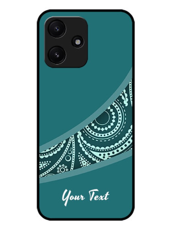 Custom Poco M6 Pro 5G Photo Printing on Glass Case - semi visible floral Design