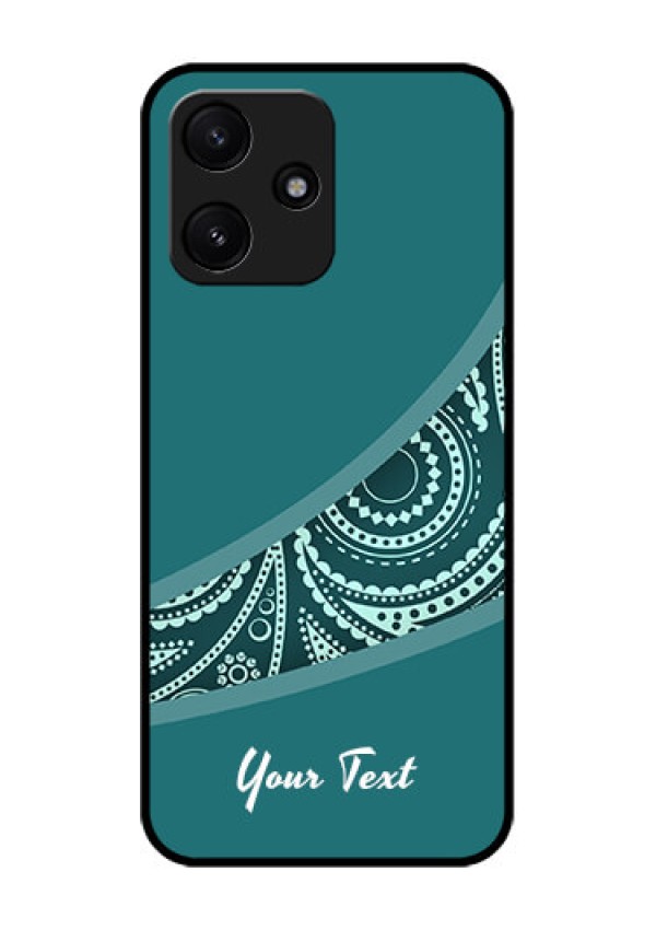 Poco M6 Pro 5G Photo Printing on Glass Case - semi visible floral Design
