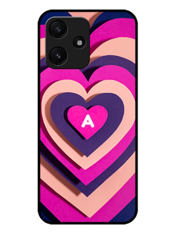Custom Poco M6 Pro 5G Custom Glass Mobile Case - Cute Heart Pattern Design