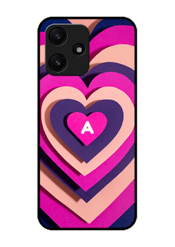 Poco M6 Pro 5G Custom Glass Mobile Case - Cute Heart Pattern Design