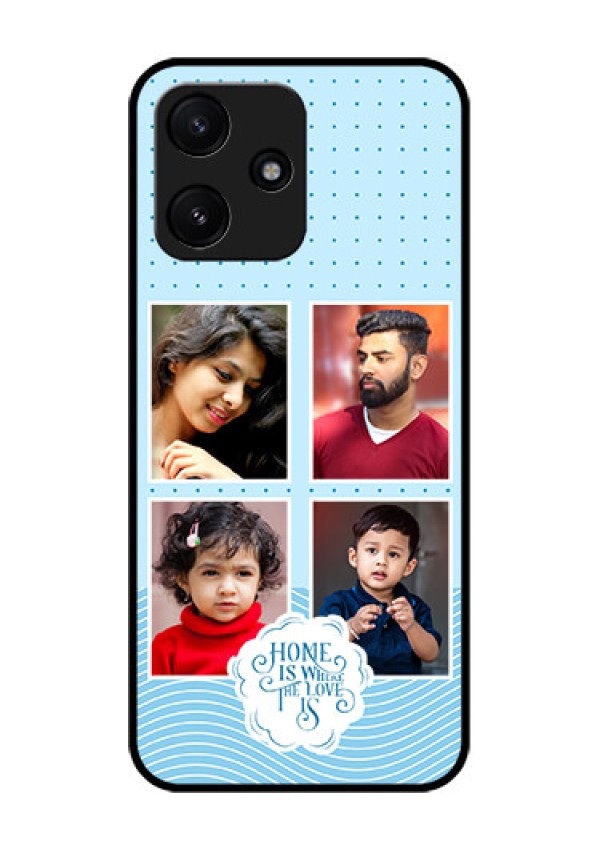 Poco M6 Pro 5G Custom Glass Phone Case - Cute love quote with 4 pic upload Design