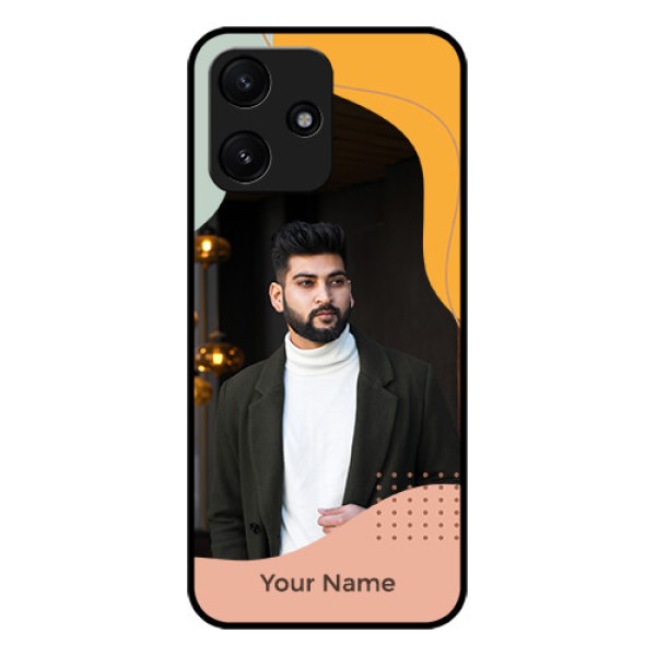 Poco M6 Pro 5G Personalized Glass Phone Case - Tri-coloured overlay design Poco M6 Pro 5G Personalized Glass Phone Case - Tri-coloured overlay design