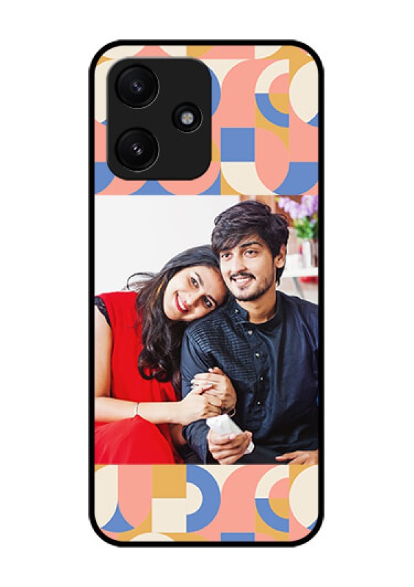 Poco M6 Pro 5G Photo Printing on Glass Case - Semi-circle Maze Pattern Design