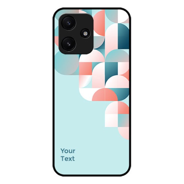 Poco M6 Pro 5G Custom Glass Phone Case - Stylish Semi-circle Pattern Design