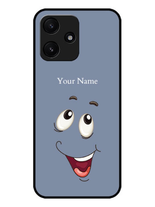 Custom Poco M6 Pro 5G Photo Printing on Glass Case - Laughing Cartoon Face Design