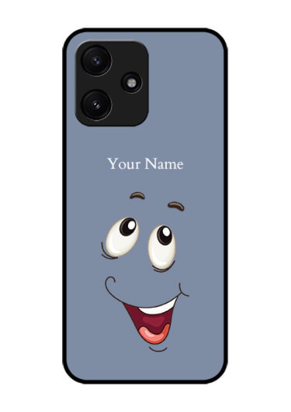 Poco M6 Pro 5G Photo Printing on Glass Case - Laughing Cartoon Face Design