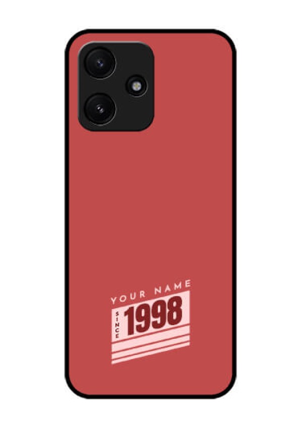 Poco M6 Pro 5G Custom Glass Phone Case - Red custom year of birth Design