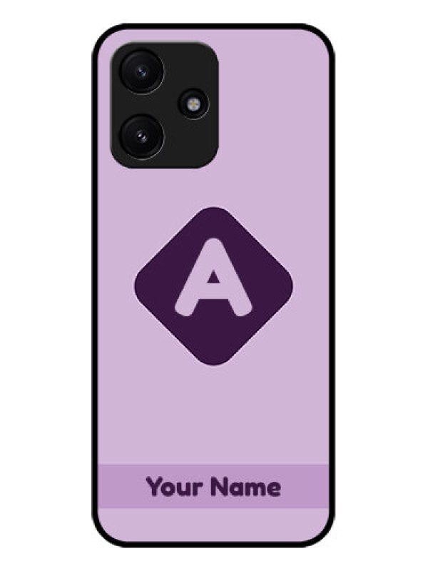 Custom Poco M6 Pro 5G Custom Glass Mobile Case - Custom Letter in curved badge Design