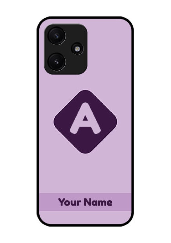 Poco M6 Pro 5G Custom Glass Mobile Case - Custom Letter in curved badge Design