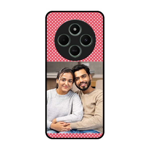 Poco M7 5G Custom Glass Phone Case - White Dotted Design