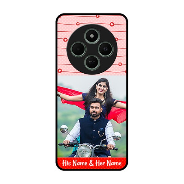 Poco M7 5G Custom Glass Phone Case - Red Pattern Case Design