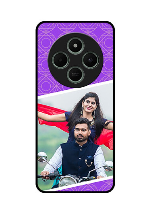 Poco M7 5G Custom Glass Phone Case - Violet Color Pattern Design