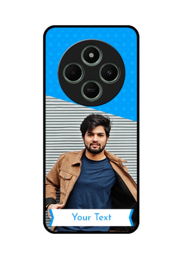 Poco M7 5G Custom Glass Phone Case - Simple Blue Color Design