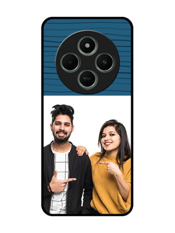 Custom Poco M7 5G Custom Glass Phone Case - Blue Pattern Cover Design