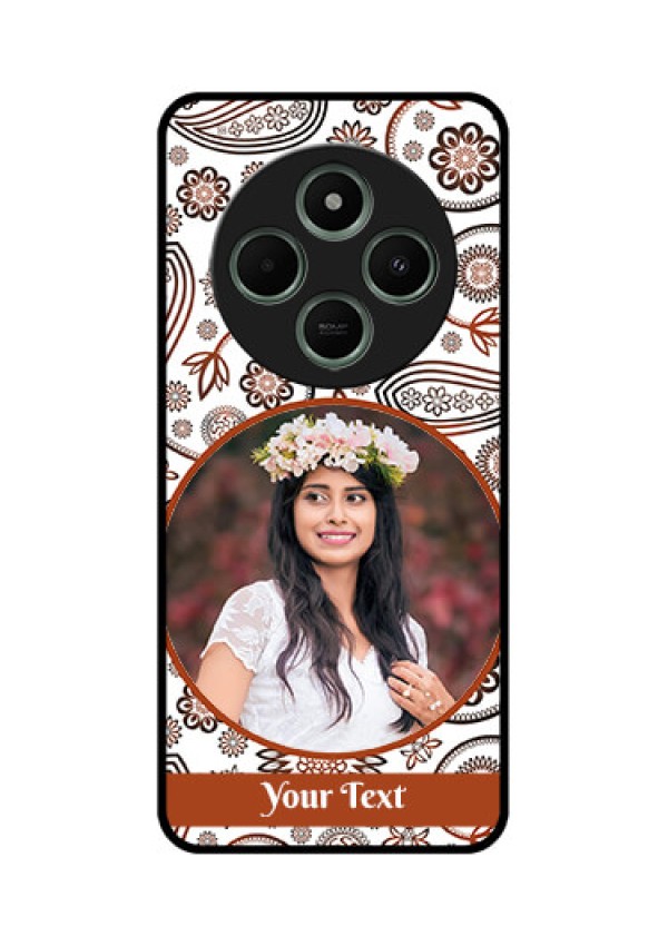 Poco M7 5G Custom Glass Phone Case - Abstract Flower Design