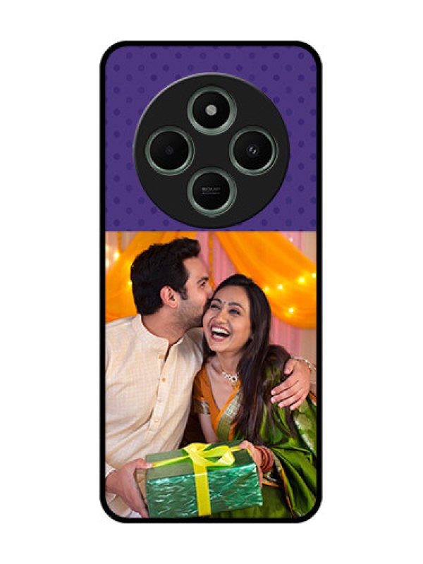 Custom Poco M7 5G Custom Glass Phone Case - Violet Colored Pattern Design