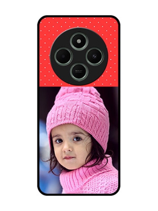 Custom Poco M7 5G Custom Glass Phone Case - Red Pattern Design