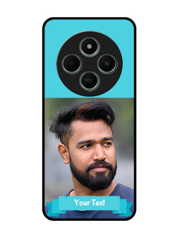 Custom Poco M7 5G Custom Glass Phone Case - Blue Color Design