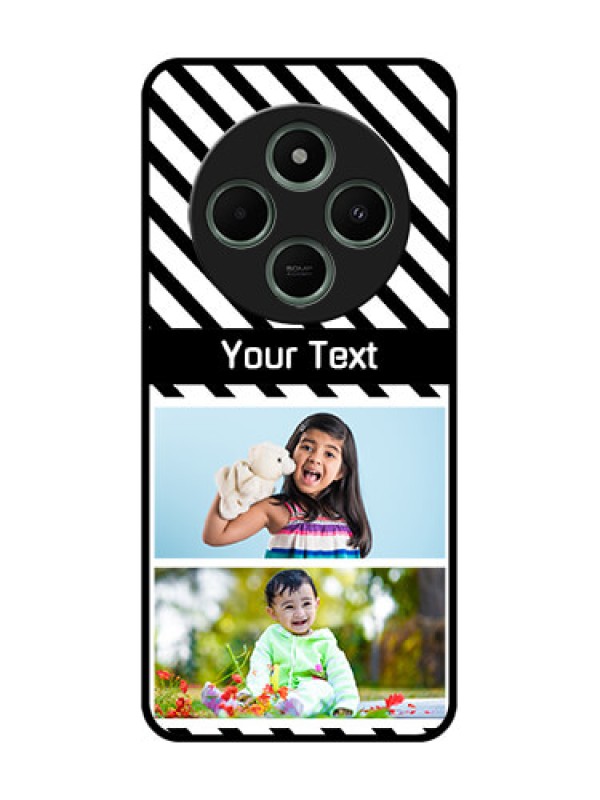 Custom Poco M7 5G Custom Glass Phone Case - Black And White Stripes Design