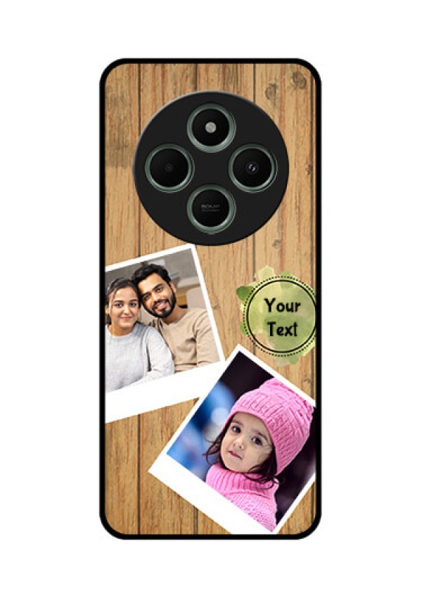 Poco M7 5G Custom Glass Phone Case - Wooden Texture Design