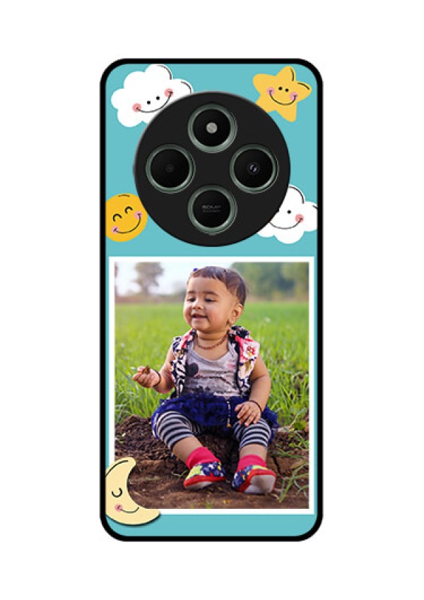 Poco M7 5G Custom Glass Phone Case - Smiley Kids Stars Design