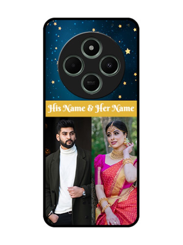 Custom Poco M7 5G Custom Glass Phone Case - Galaxy Stars Backdrop Design