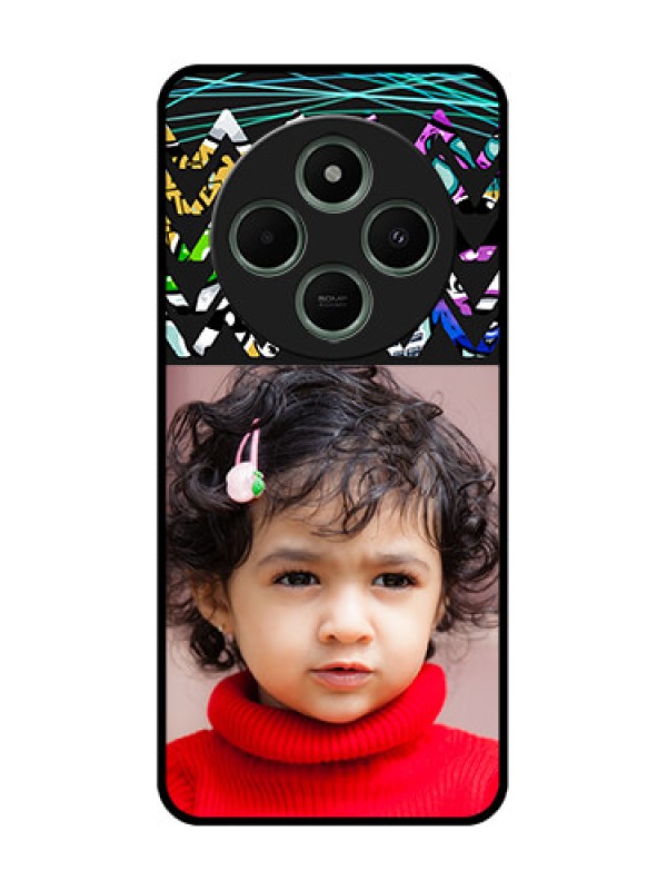 Custom Poco M7 5G Custom Glass Phone Case - Neon Abstract Design