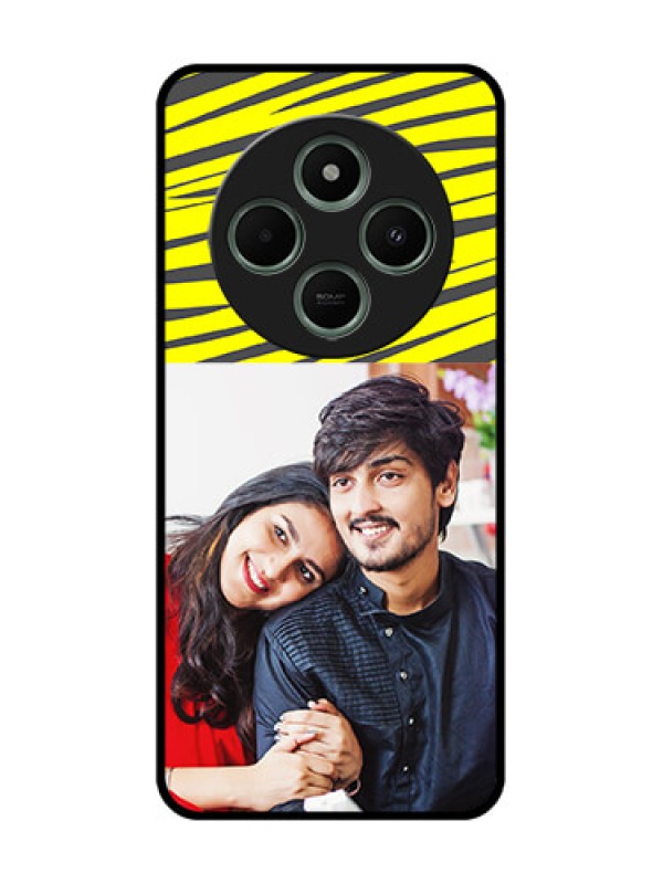 Custom Poco M7 5G Custom Glass Phone Case - Yellow Abstract Design