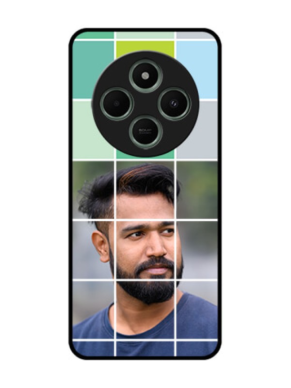 Custom Poco M7 5G Custom Glass Phone Case - With White Box Pattern