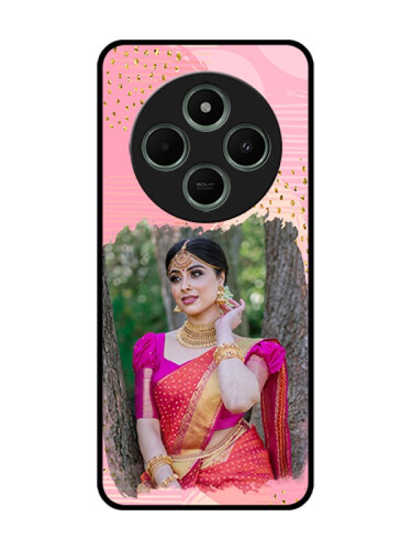 Custom Poco M7 5G Custom Glass Phone Case - Gold Glitter Splash Design