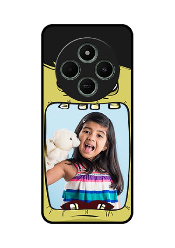 Poco M7 5G Custom Glass Phone Case - Cartoon Monster Back Case Design