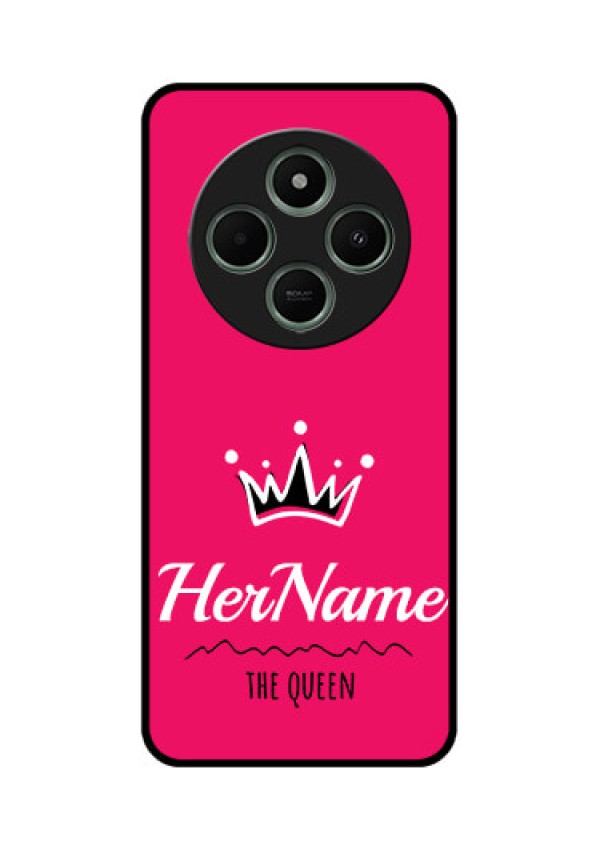 Poco M7 5G Custom Glass Phone Case - Queen With Name Design