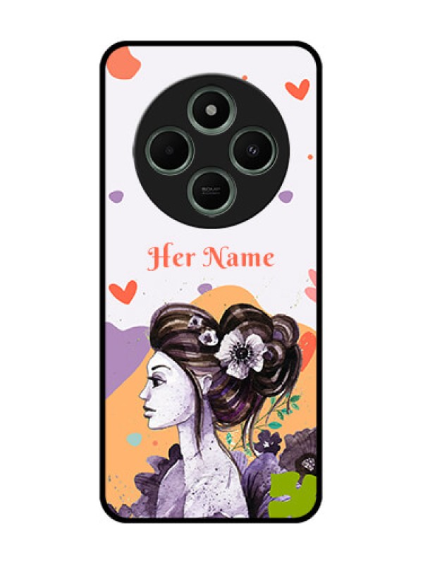 Custom Poco M7 5G Custom Glass Phone Case - Woman And Nature Design