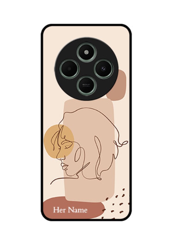 Poco M7 5G Custom Glass Phone Case - Calm Woman Line Art Design