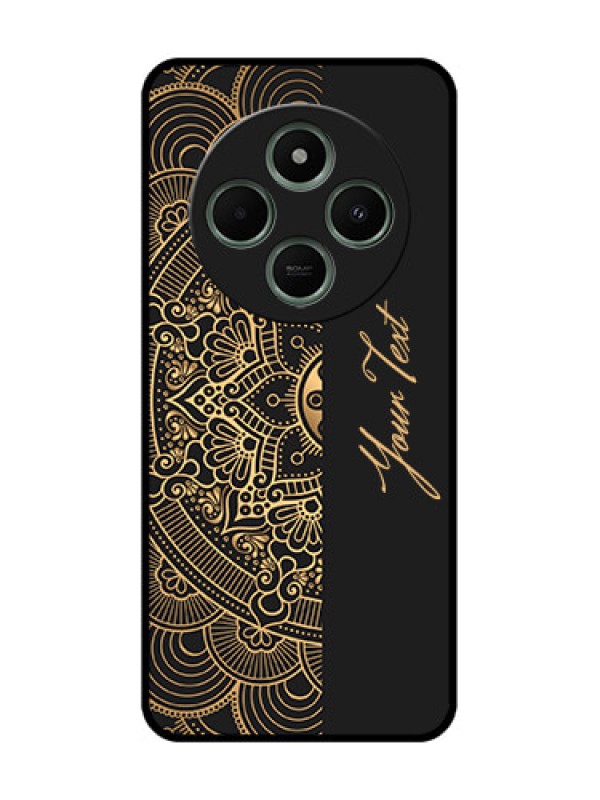Custom Poco M7 5G Custom Glass Phone Case - Mandala Art With Custom Text Design