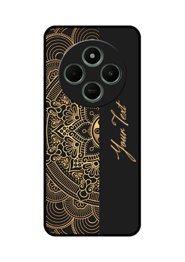 Poco M7 5G Custom Glass Phone Case - Mandala Art With Custom Text Design