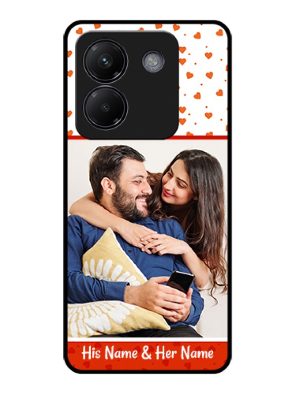 Custom Poco M7 Pro 5G Custom Glass Phone Case - Orange Love Symbol Design