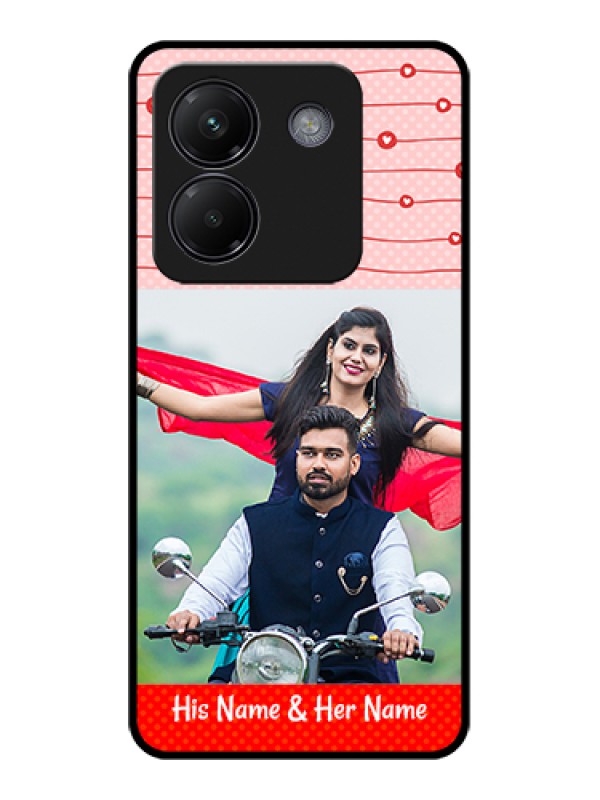 Custom Poco M7 Pro 5G Custom Glass Phone Case - Red Pattern Case Design