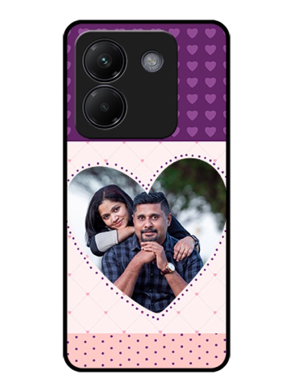 Custom Poco M7 Pro 5G Custom Glass Phone Case - Violet Love Dots Design