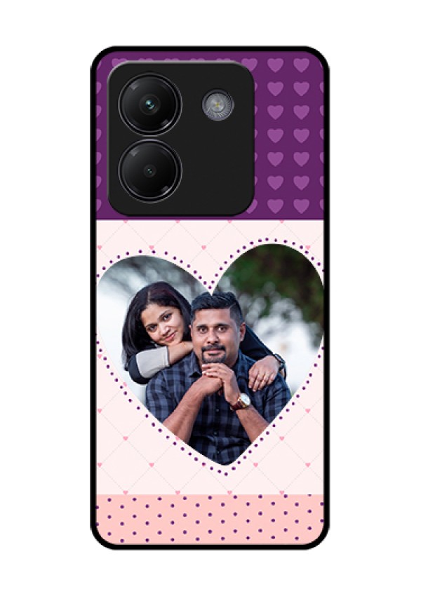 Poco M7 Pro 5G Custom Glass Phone Case - Violet Love Dots Design