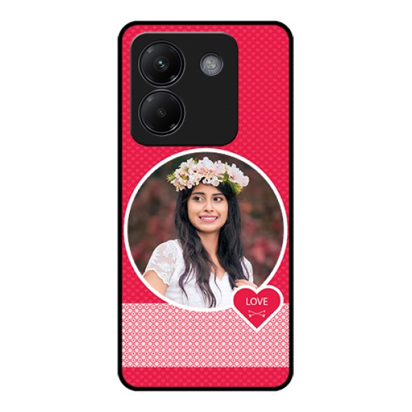 Poco M7 Pro 5G Custom Glass Phone Case - Pink Color Pattern Design