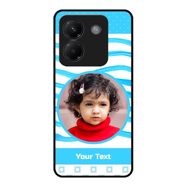 Poco M7 Pro 5G Custom Glass Phone Case - Simple Blue Case Design