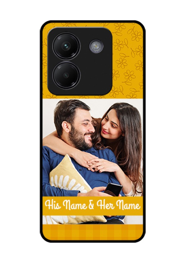 Poco M7 Pro 5G Custom Glass Phone Case - Yellow Floral Design
