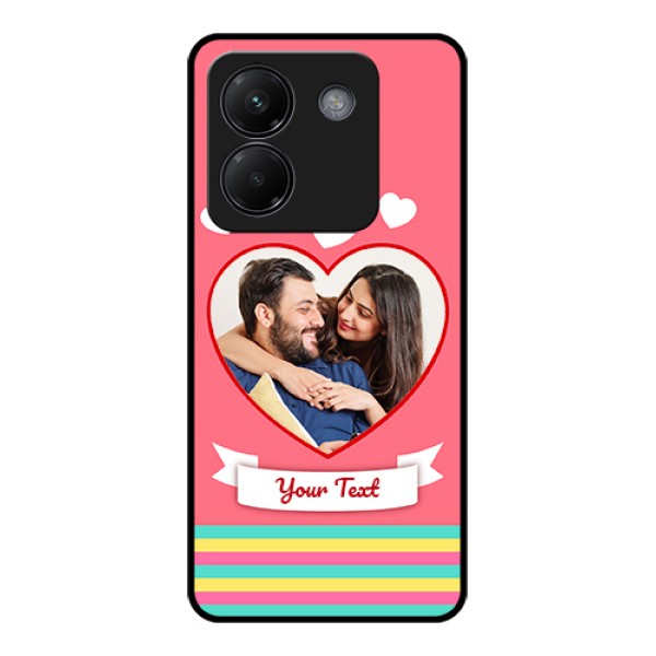 Poco M7 Pro 5G Custom Glass Phone Case - Love Shapes Doodle Design